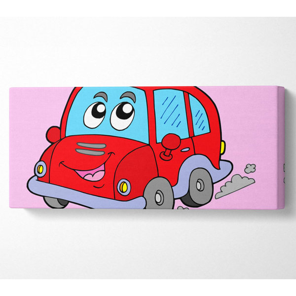 ModernMoments Auto mit Gesicht Smokey Pink - Wrapped Canvas Kunstdrucke